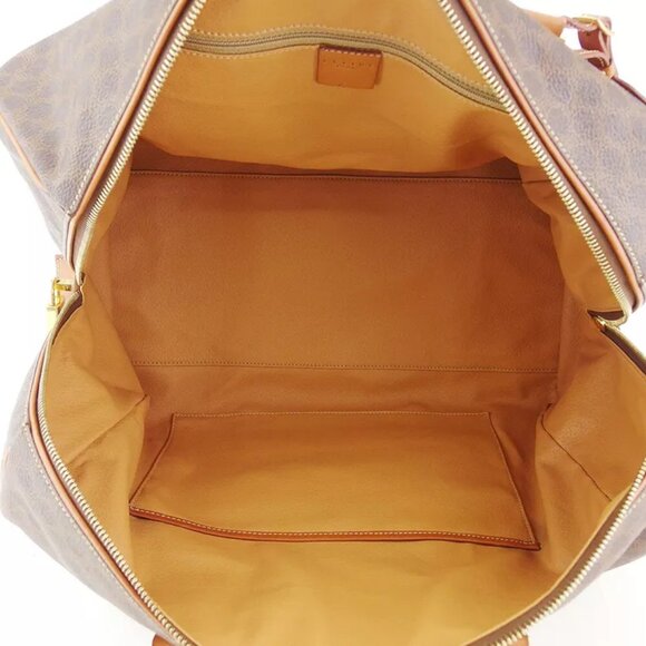 CELINE Boston bag macadam beige PVC ?~ leather Authentic USED - Picture 6 of 9